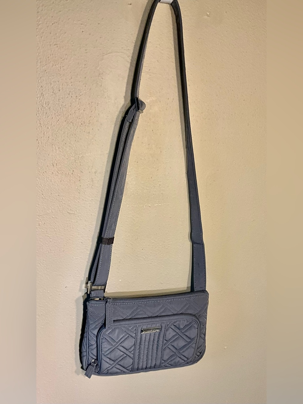 Vera Bradley Quilted Crossbody Shoulder Bag in Dusty Blue